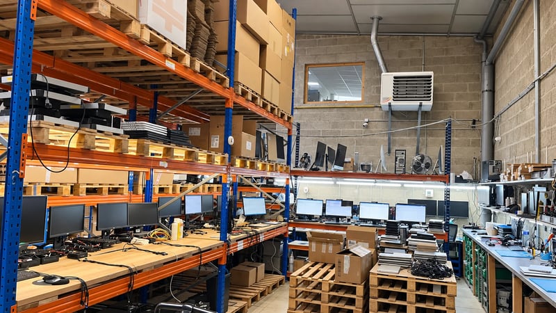 Postes de contrôle et ordinateurs dans l’espace d’audit